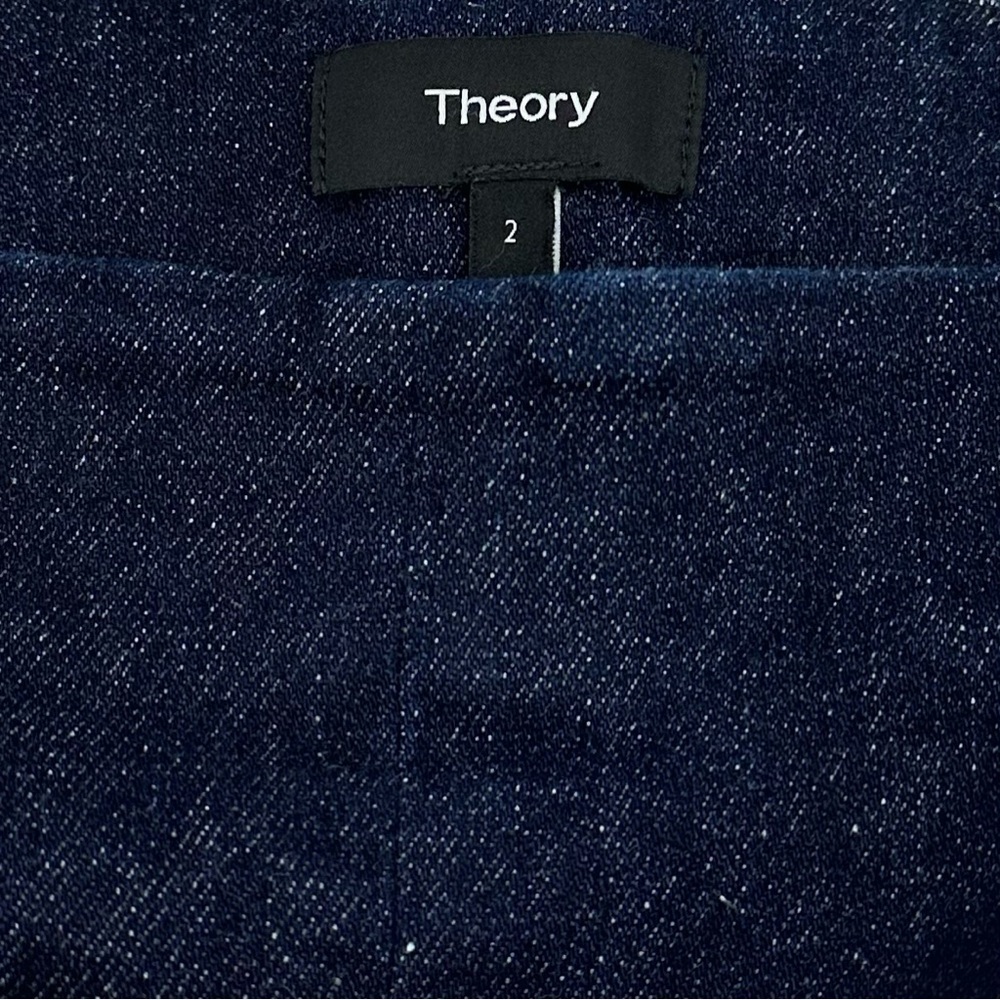 Theory Leggings Women's Size 2 Dark Denim Nep High Waisted Skinny Seamed - Picture 7 of 13